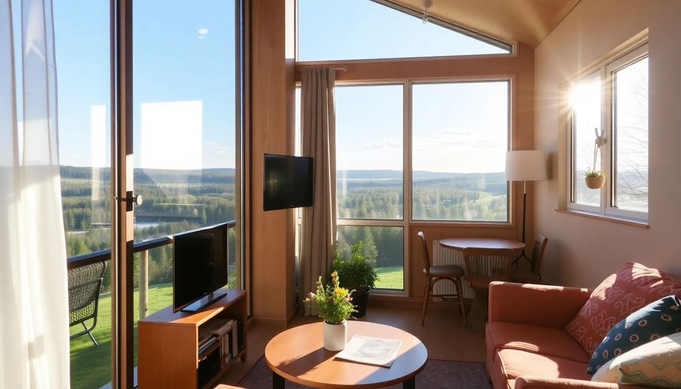 Picture of a warm, inviting Übernachtung in a comfort-filled Ferienwohnung with a scenic view of the Thüringer Wald, ideal for restful holidays and outdoor excursions.