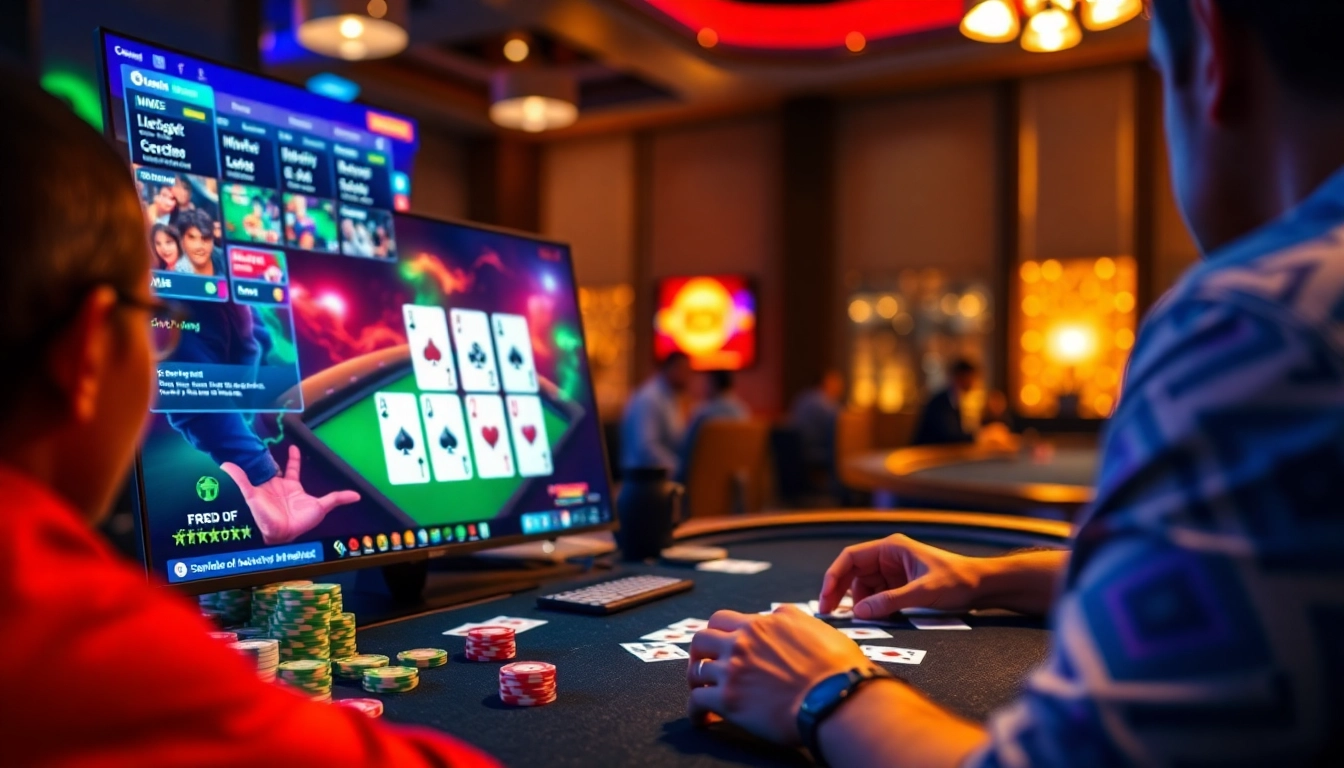 Clubgg poker online community with players enjoying cards and chips in a lively digital environment, highlighting a friendly and engaging poker experience for all skill levels.
