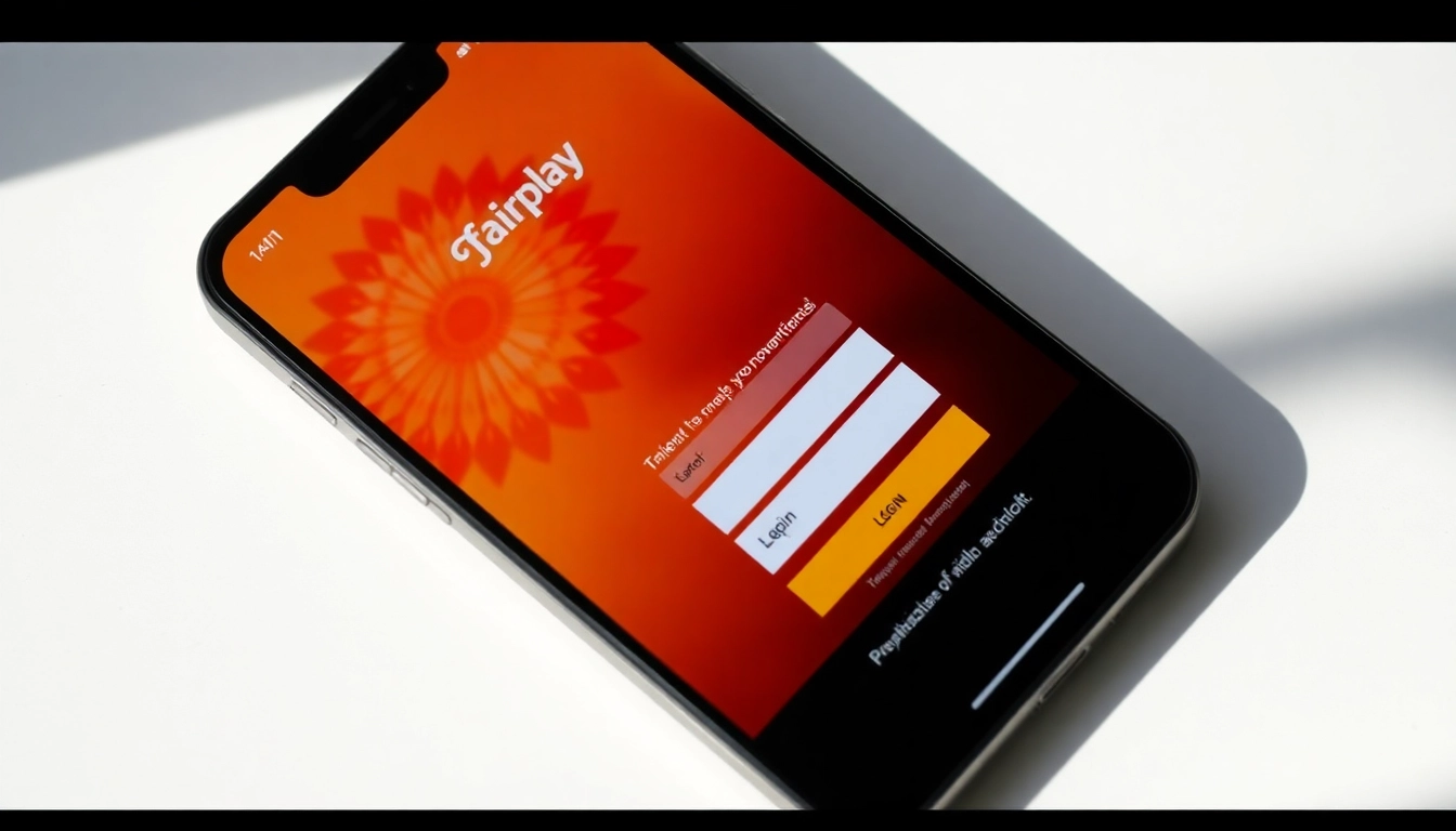 Accessible fairplay login screen on mobile device, highlighting ease of access for Indian sports betting users.
