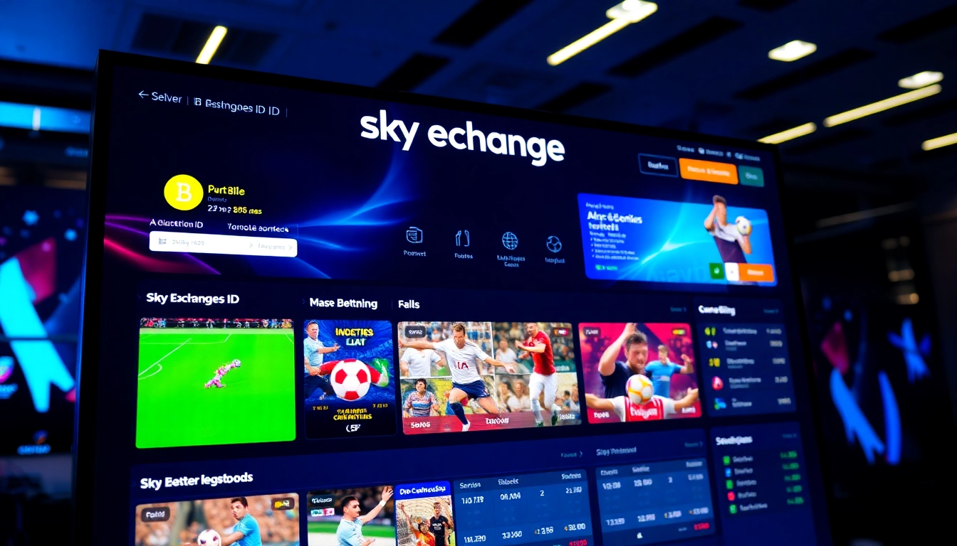Create a compelling visual of Sky Exchange ID registration process highlighting easy login and betting features for users.
