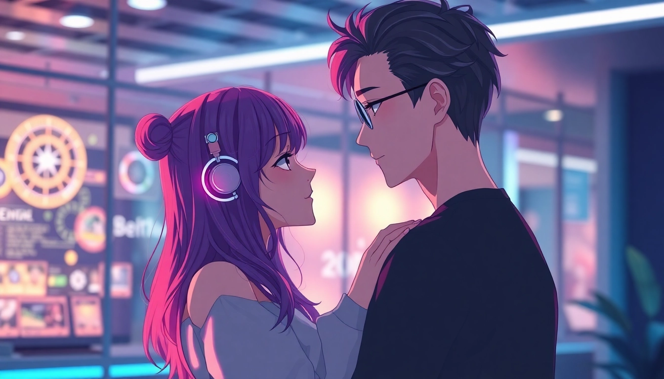 AI girlfriend engaging in realistic conversation with a user on a sleek device, emphasizing personalization and intimacy in digital companionship.