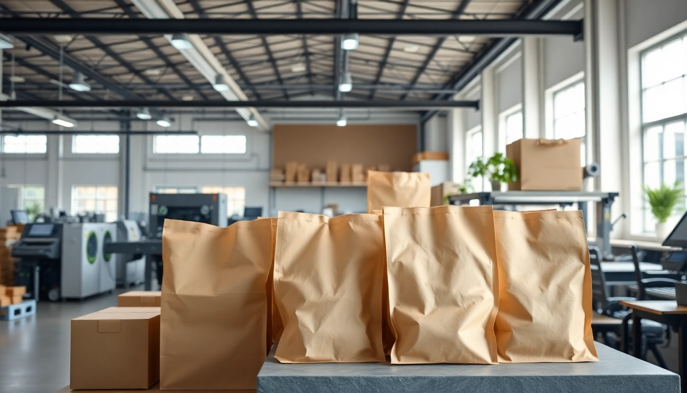 High-quality torba papierowa being filled with organic products in an eco-friendly packaging process