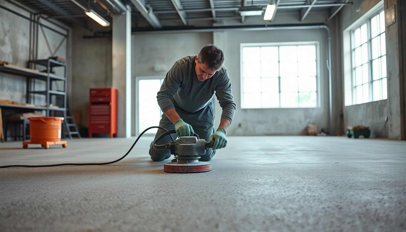 Expert floor preparation Birmingham with concrete grinding and leveling service for flawless